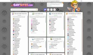 A screenshot of MyGaySites homepage showing various list of gay sites